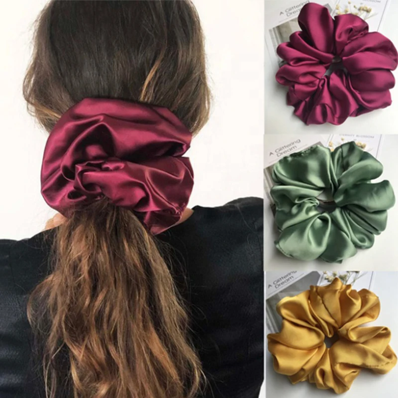 

Newest silk hair scrunchies hot selling satin hair rope smooth soft touch silk scrunchie for lady girls