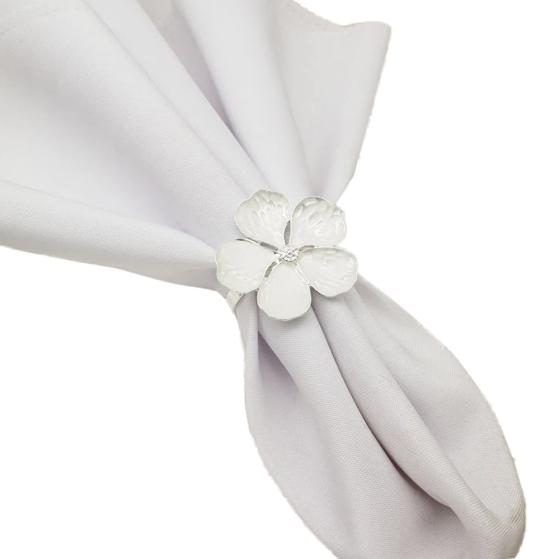 

Exquisite Alloy Floral Rhinestone Napkin Rings, Various colors available