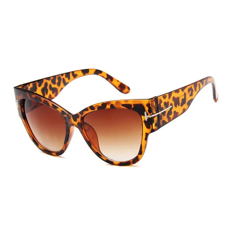 

Leopard print fashion brands letter T trendy oversized womens shades big frame women sun glasses sunglasses 2021, Multi colors