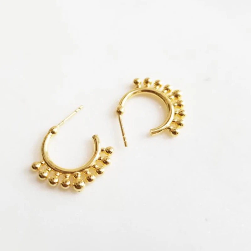 

European and American S925 sterling silver simple fashion small beads earrings