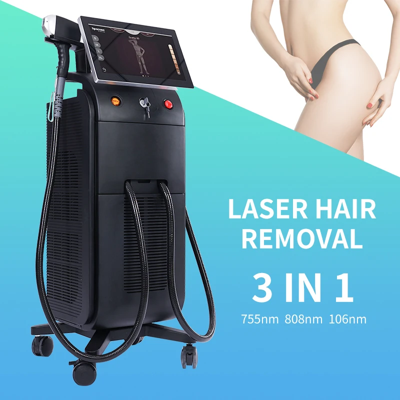 

OEM Soprano Ice Alexandrite 808nm Epilator Diode Laser 755 808 1064 Permanent Hair Remover Laser Hair Removal Beauty Machine