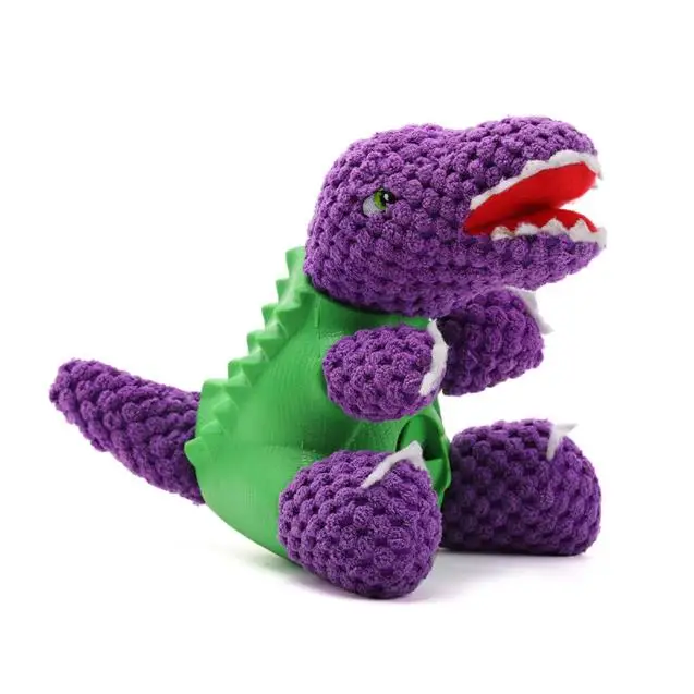 

Teeth Cleaning Interactive Natural Rubber Dog Treat Toy Dinosaur Plush Squeak Dog Toothbrush Chew Toy, Accept customized