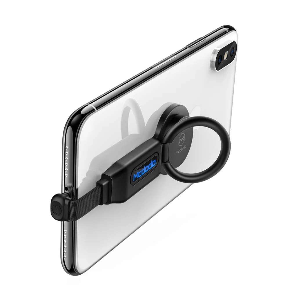 

Mcdodo 4 in 1 audio adapter Phone Ring holder listening music and charging adapter, Black