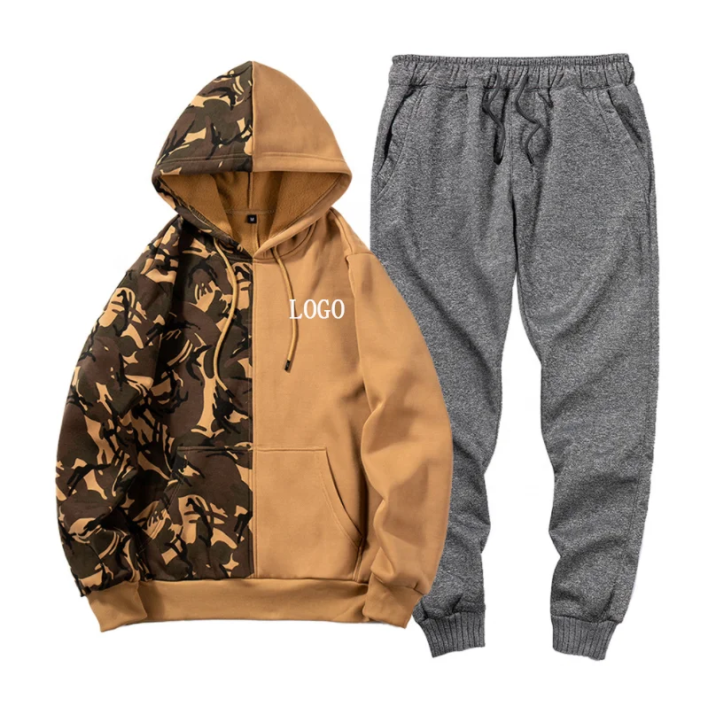 

2021 Stock Up On New Autumn And Winter Mens Camouflage Street Sports And Casual Hoodie Men Hoodies And Pants Set