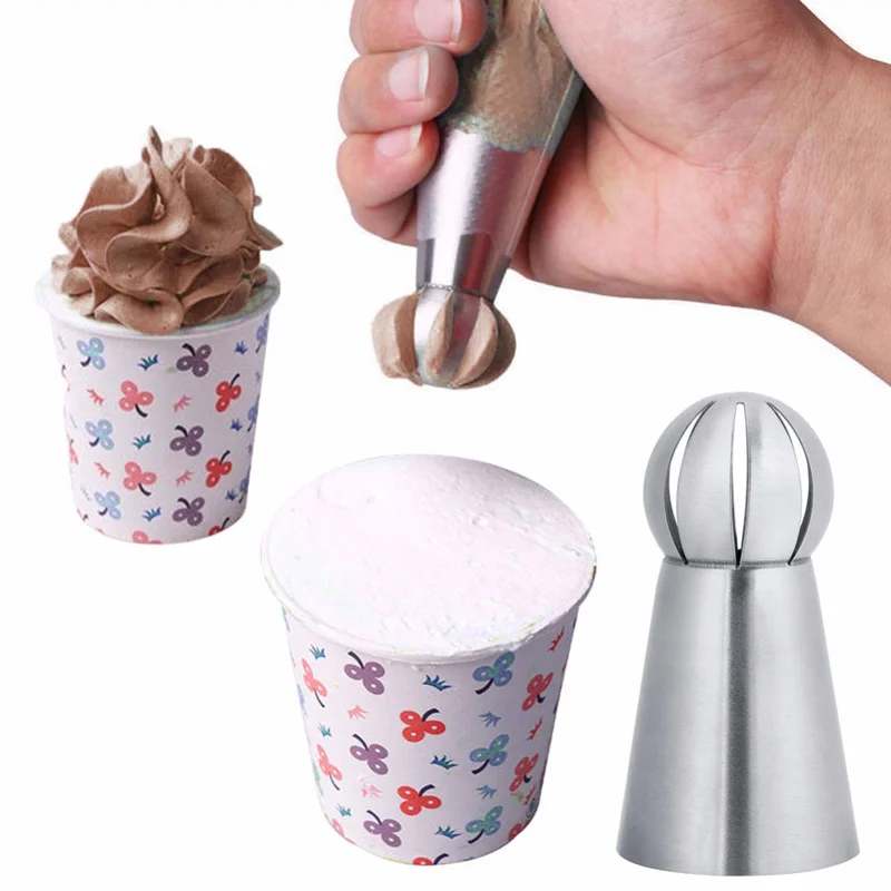 

3PCs/Set Cake Icing Nozzles Russian Piping Tips Lace Mold Pastry Cake Decorating Tool Stainless Steel Kitchen Baking Pastry Tool, As photo