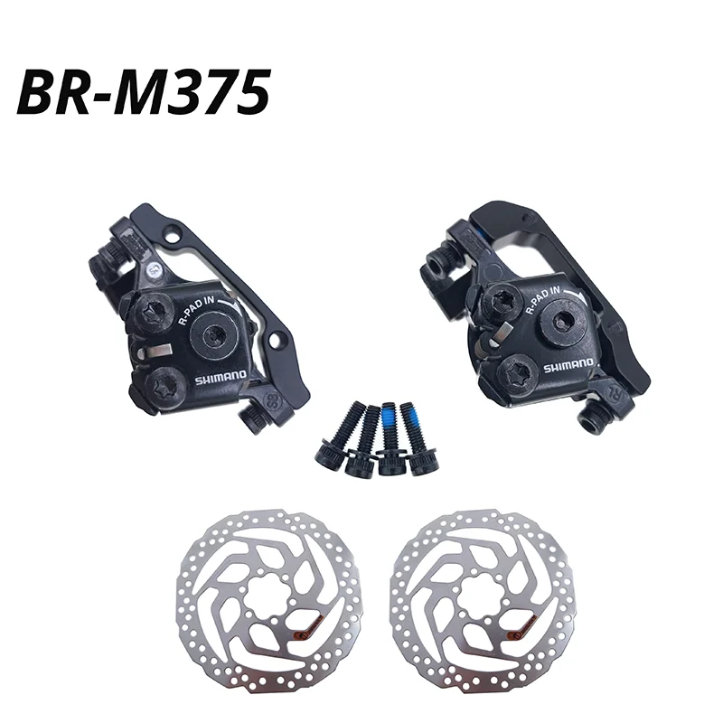

SHIMANO BR-M375 Mechanical Disc Brake Calipers for Acera Alivio Deore with Resin Pads M375 caliper w/n G3 RT30 RT26 Rotor