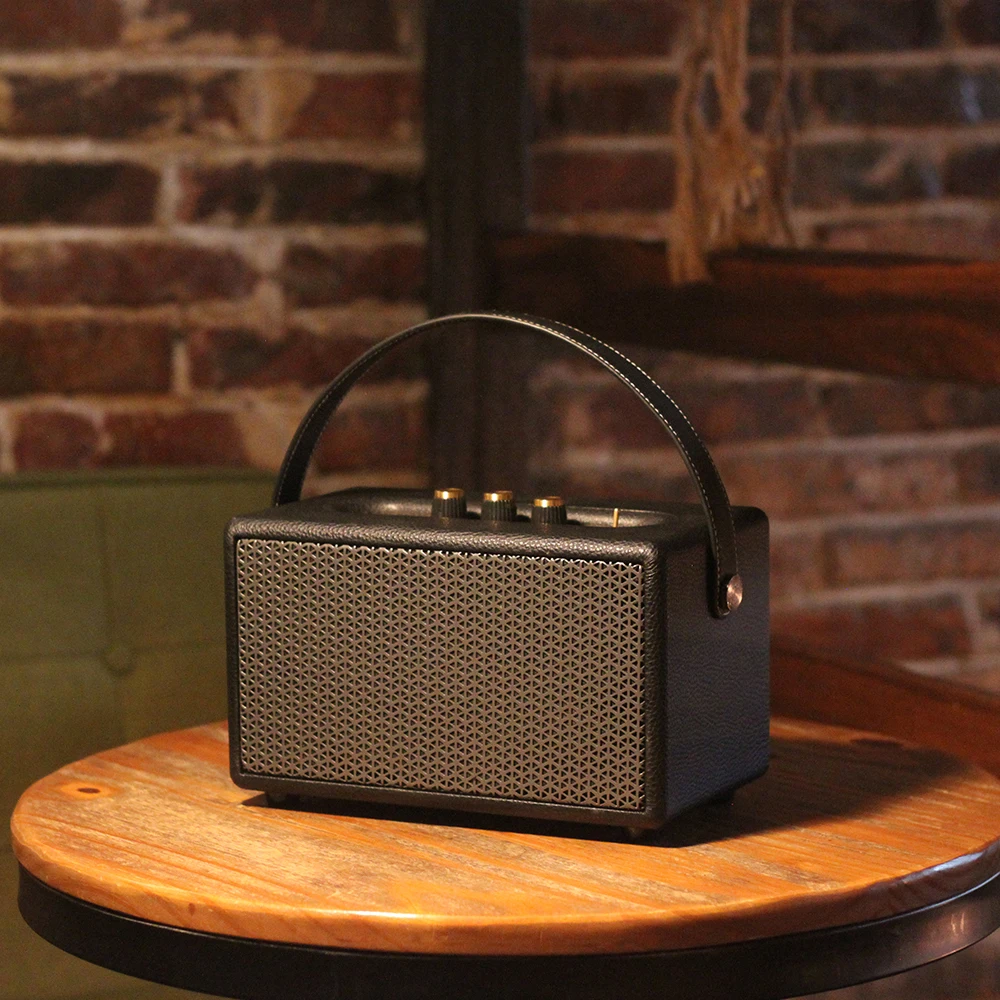 

top sellers 50W retro wireless high quality bluetooths speaker, Black/white/brown