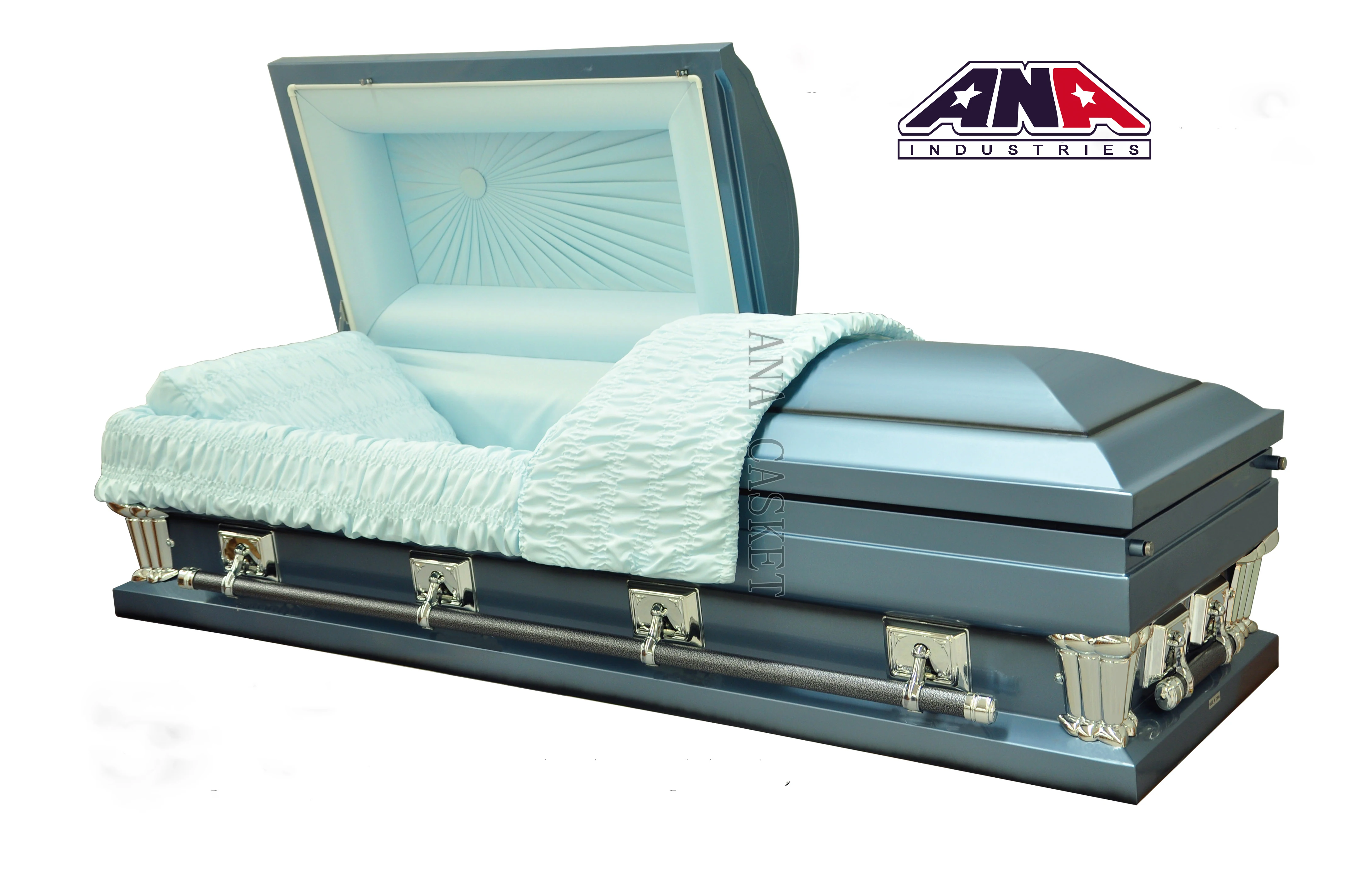 ana 葬礼用品美式大号金属超大殡葬棺材和棺材