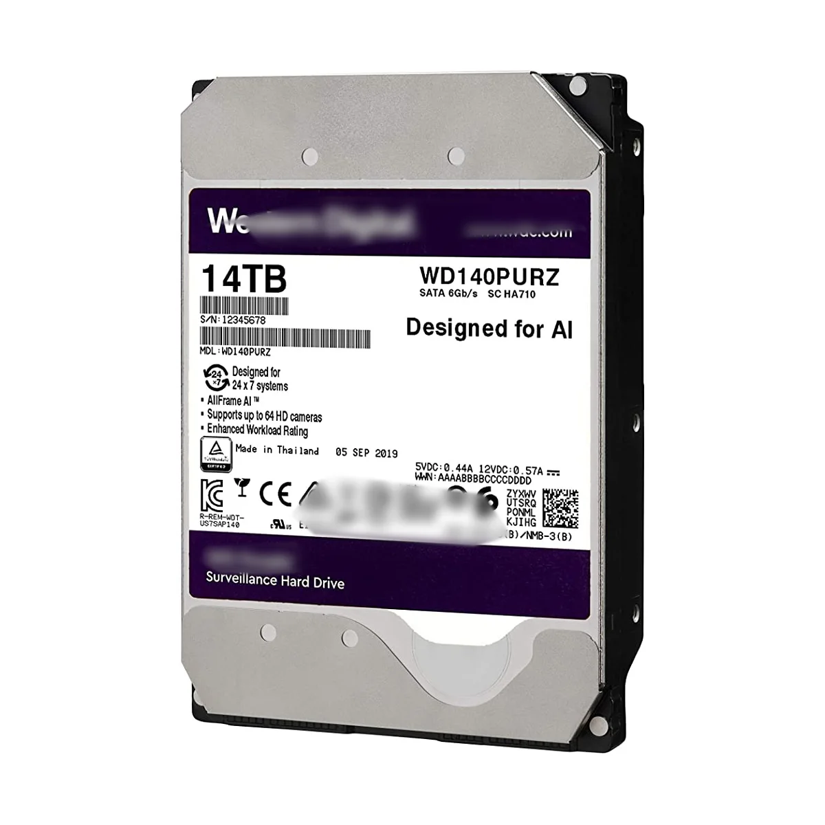 

Original WD140PURZ HDD hard disk drive 14TB WD140PURZ Surveillance Class purple HDD special for Digital in stock