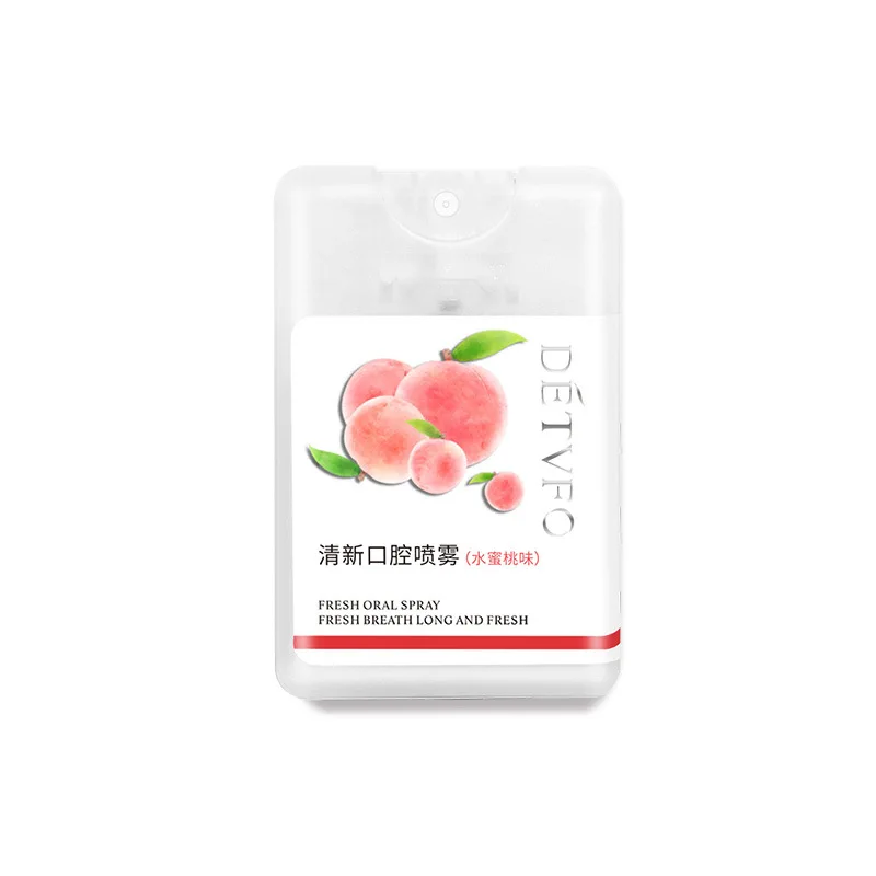 
Portable breath mouthwash with peach flavor and long-lasting oral spray OEM/ODM 