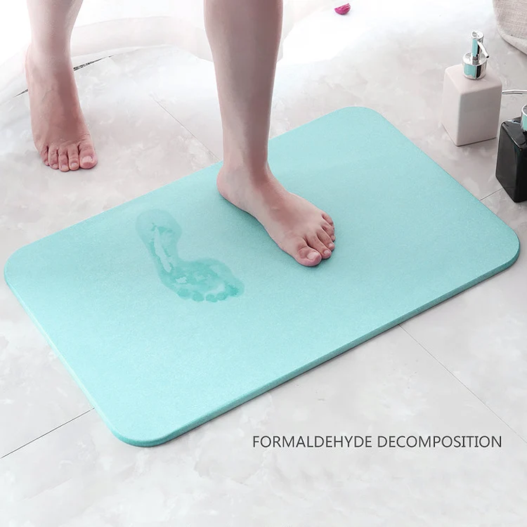 

Houseware dry quickly diatomite antislip shower mat, White with pattern printing or customized