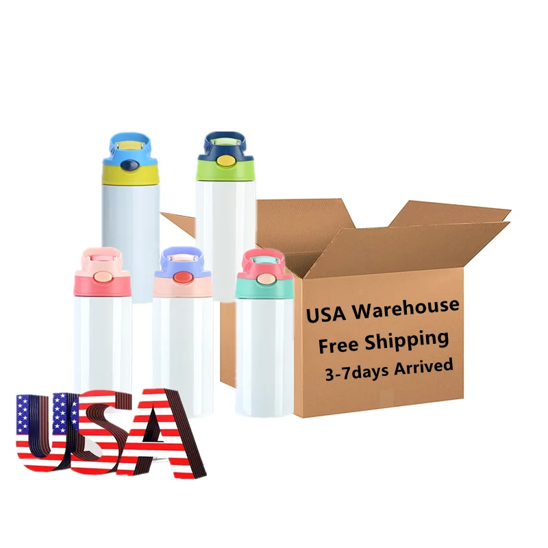 

Maozho US Warehouse Free Shipping 12oz straight Sublimation Sippy Cup tumbler Sublimation Stainless steel water bottle for kids