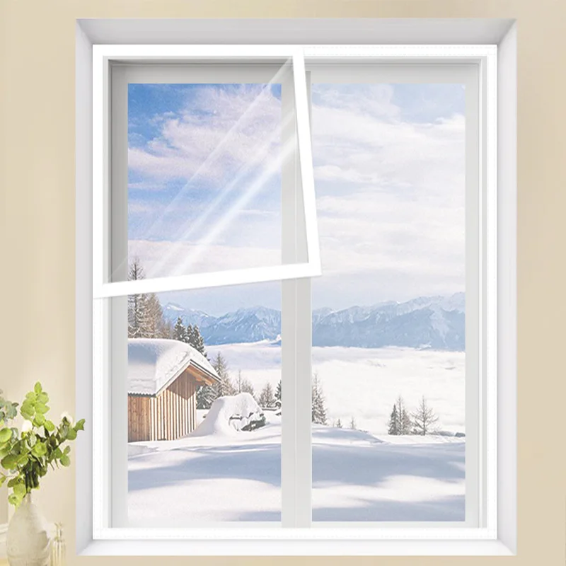 Winter Warm Curtains Windproof Airtight DIY Sealing Windows Household Insulation Antifreeze Curtains Insulation Film