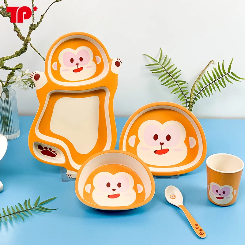 

Animal Shaped Bamboo Fiber Children Board Food Plate Kids Dinnerware Gift Sets