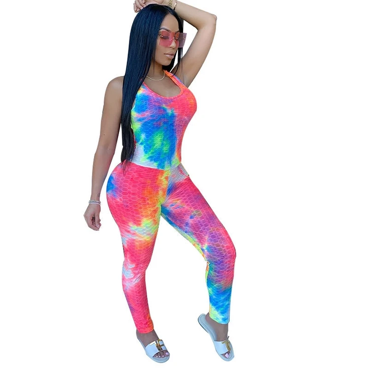 

Summer One Piece Jumpsuits Womens Stacked Pants Bodycon Jumpsuits Women Sexy Tie Dye Stackedjogger Set Jumpsuit Women, Red, khaki, green, black, pink,yellow, white, blue, gray, skin, coffee
