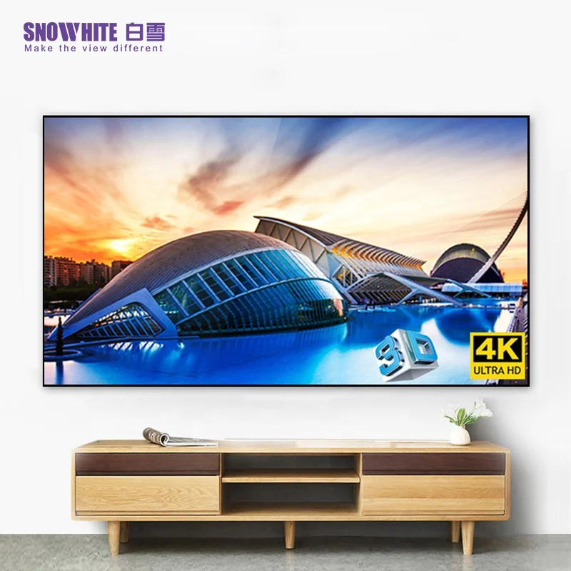 

SNOWHITE BX-3V100LCFH-FK2 100inch 16:9 alr screen for long throw projector 4k cinema projection screen price of projector screen, Dark grey