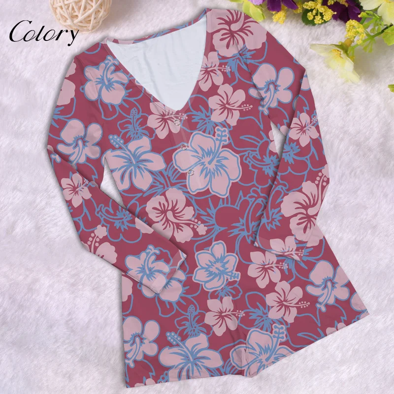 

Colory Wholesale Plus Size Women's Clothing Jumpsuit Flower Print Satin Pajamas, Picture shows