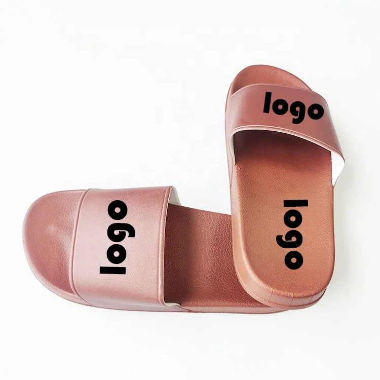 

Trendy Custom Causal 3D Logo Emboss Non Slip Full Print Sandal Slipper Rubber hotel Slides for Women Fast Delivery Soft sole