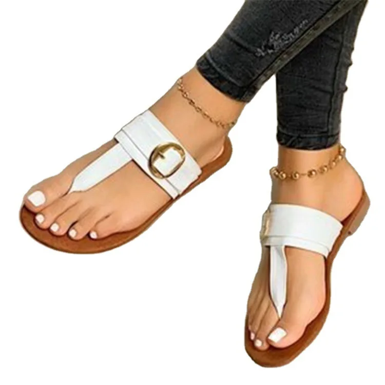 

New style female flip flops flat sandals fashion wholesale buckle slippers, Customized color