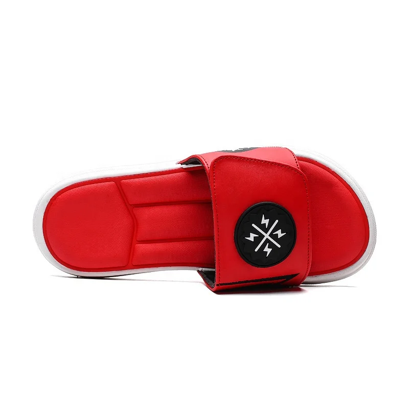 

2021 spring and summer new men's fashion trend beach slippers paste European and American large size wholesale, White,blue,red,black
