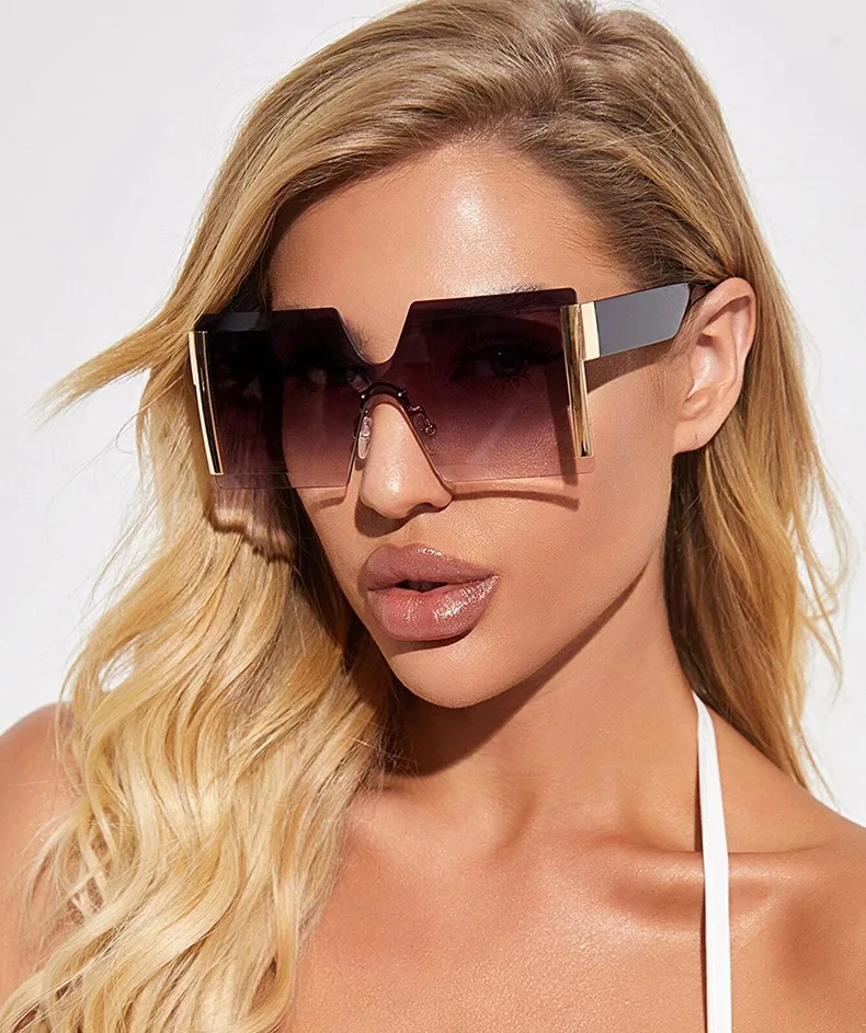 

Mocco Fashion Personality Sunglasses Rimless One-piece Sunglasses oversized sunglasses, Colors