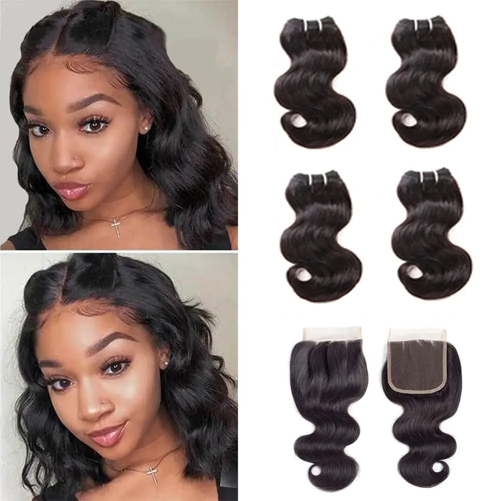 

10A 50G Body Wave Bundles Human Hair Bundles Natural Color Indian Hair Weave Extensions Remy Hair Extension 10-30 Inch Bundles