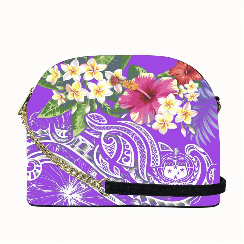 

Polynesian Print Spring Crossbody Bags Custom Shape Messenger Bag Shoulder Luxury Personality Lady Chain Bag