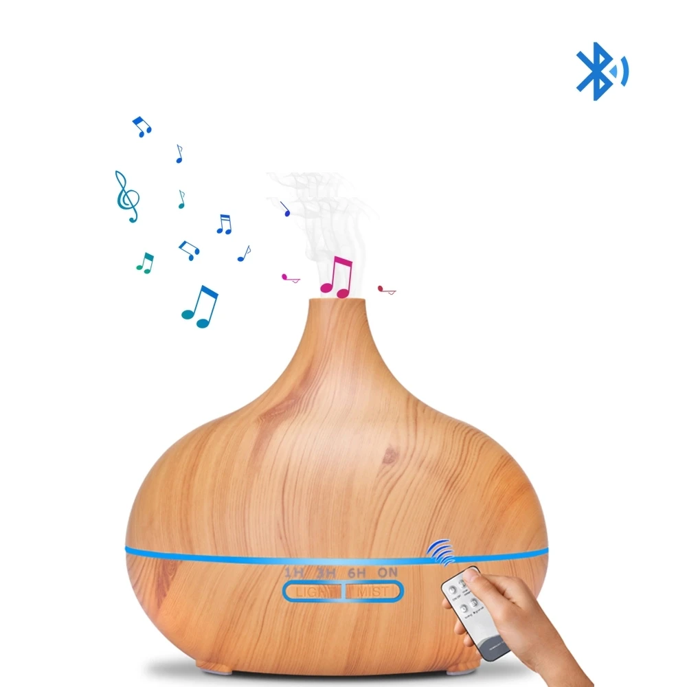 

500ml App Remote Controlled Essential Oil Humidifier Music Speaker Aroma Diffuser