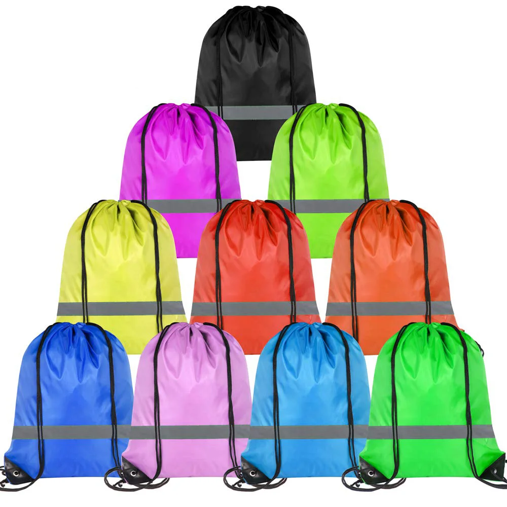 

ZUJA Factory Directly Promotional Backpack Reflective Drawstring Bag, Blue