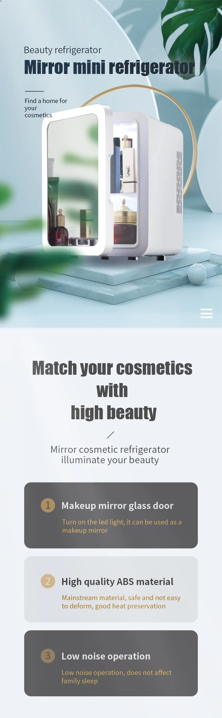 Commercial Mini Fridge Mirror Led Fridge 4l Mirror Front Personalized