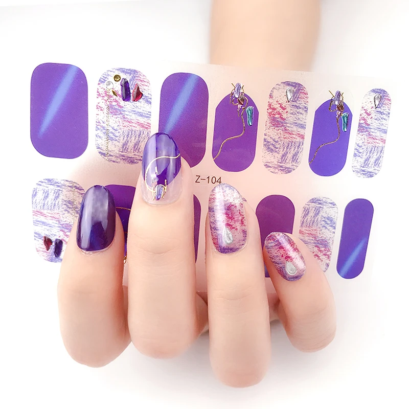 

Wholesale Glitter Power Nail Wrap nail polish sticker 3d designer nail sticker 14 fingers, Customers' requirements