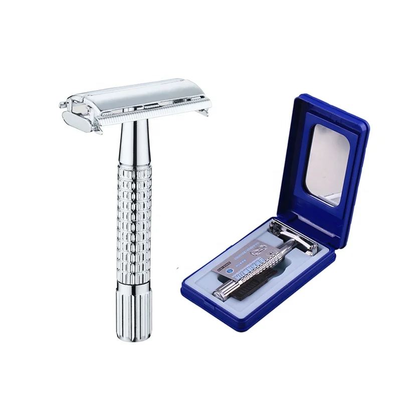

BR-997 BIG ROC Traditional Safety razor Removable Shaving Butterfly Opening Blade Razor, As the picture