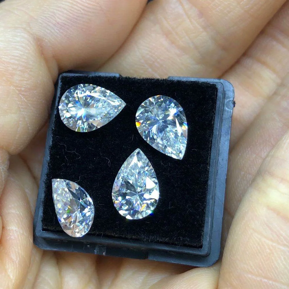 

5x7mm D VVS1 Hot Sale Wholesale Loose Pear Cut Synthetic Moissanite Supplier Moissanite Diamond Factory Direct Supply, White def