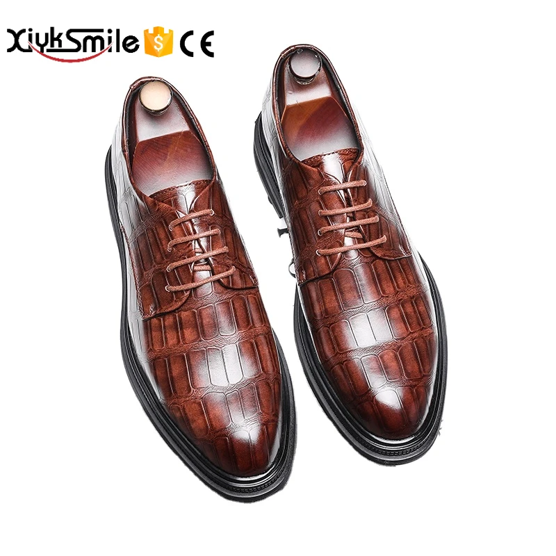 

Exquisite Workmanship Dress Shoes Oxford Genuine Leather with Delicate Stitches Men Black Custom Men's shoes high-end