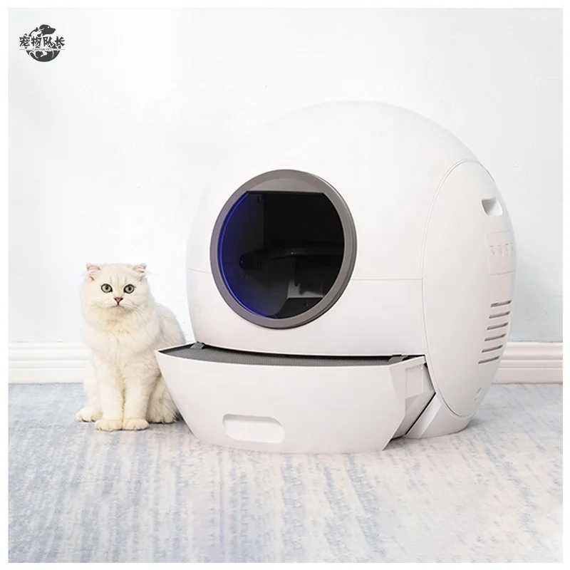 

Anti-Splash Hidden Automatic Cat Litter Box Self Fully Enclosed Cleaning Smart Auto Cat Toilet for cat, White