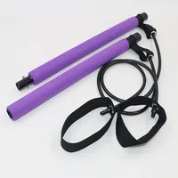 

Portable Pilates Bar Kit with Resistance Band Foot Loop for Yoga Stretch Twisting Sit-Up