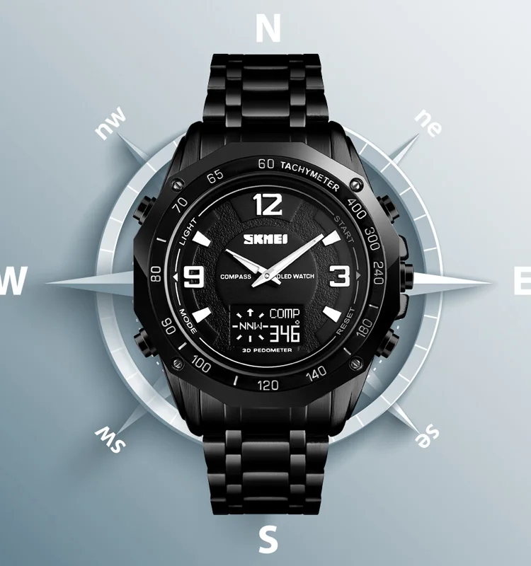 Manufacturers body temperature fitness watch waterproof compass sport wristwatches thermometer watch