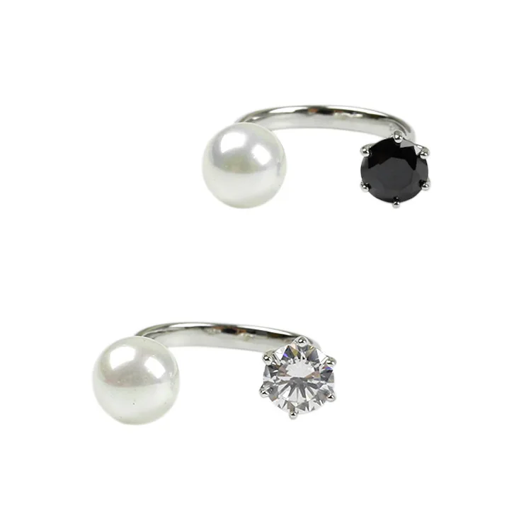 

Wholesale Personalized Zircon Stone pearl Women Ring, Silver