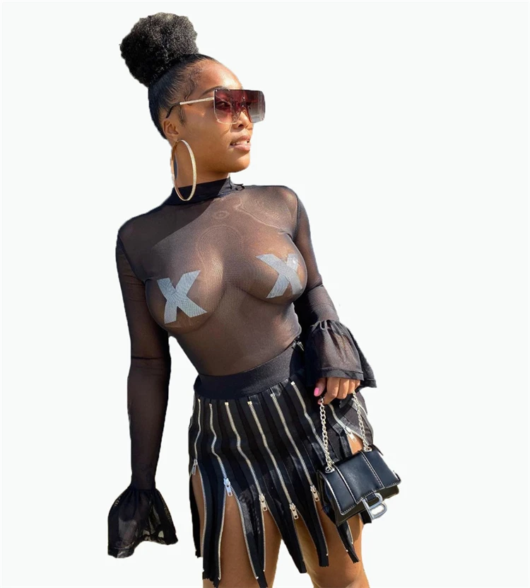 

L1064-latest design fashion 2021 zipper irregular mini skirt women summer clothing, Picture color