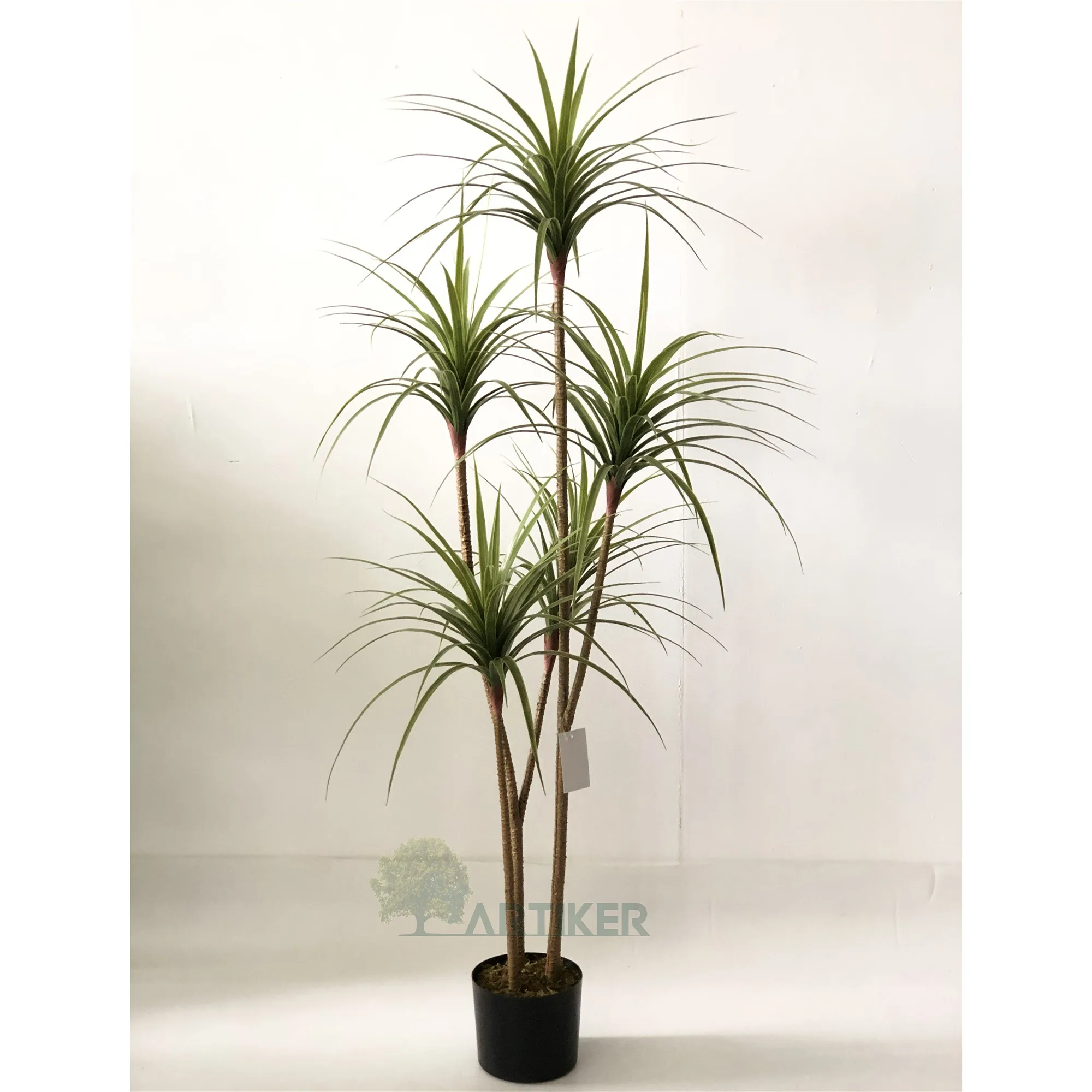 

wholesale home indoor decoration cheap Yucca artificial palm evergreen iron bonsai potted plant tree, Natural color