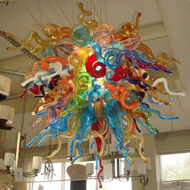 

Colorful Ball Shape Italian Styles Blown Glass Chandelier Staircase Bowl Pendant Lighting, Customized