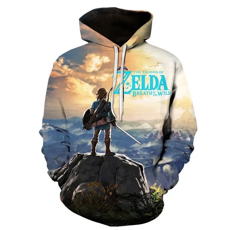 

2021 new arrivals Fashion Streetwear Men's Pullover Anime The game Breath of the Wild The Legend of Zelda hoodie, Custom