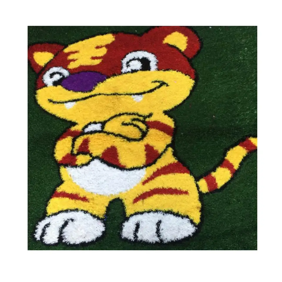 

cute animal cartoon grass cheap plastic turf for school decoration