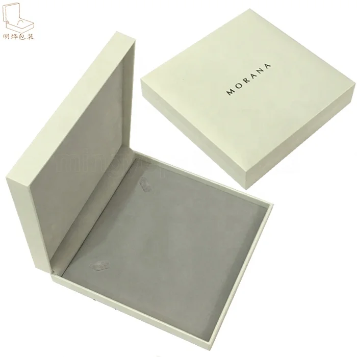 

White paper wrap plastic necklace jewelry box, White,etc