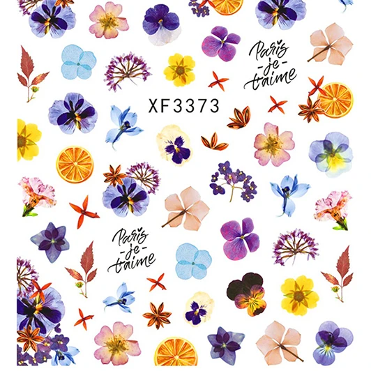 

Quietly colored flowers Nail Stickers for Nail Decoration, As per the picture