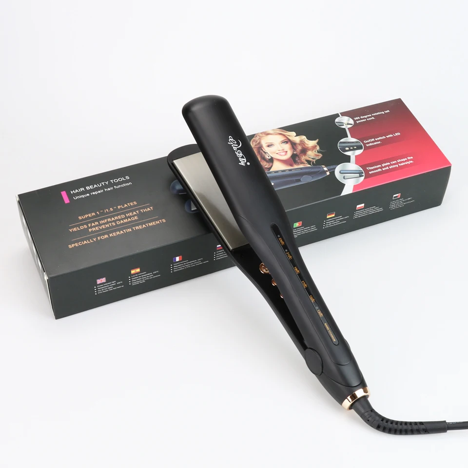 OEM Professional Custom Private Label NanoTitanium Flat Iron Portable Electric Hair Straightener Titanium for Household Use