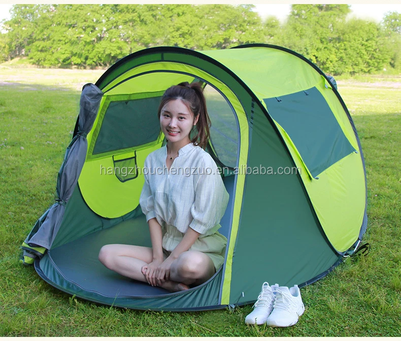 Hot selling CZX-400 Pop Up 2 Person Camping tent come with pegs+wind ropes+carry bag+logo printing,2 Person Pop Up tent