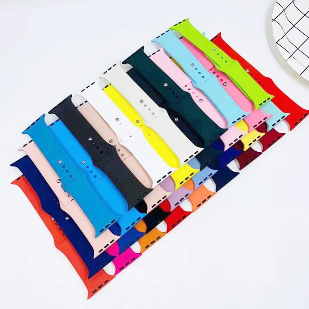 

Multi color size 38 40 42 44 mm sports Silicone Watch Strap Band For Iphone Iwatch Series Wristband
