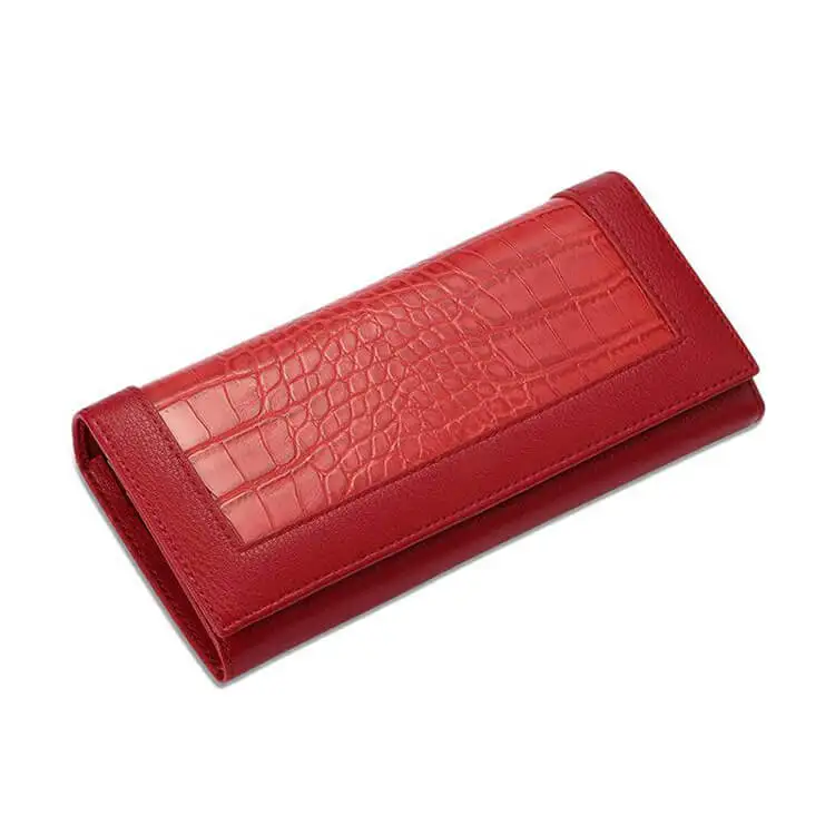 

AZB332 Luxury Brand Travel Wristlet Bag Women Large Capacity Strap Clutch Long Wallet alligator wallet Women wallet, Red, various colors available