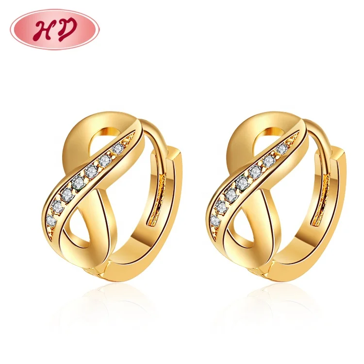 Factory Wholesale Jewelry Huggie Earrings For Women AAA Cubic Zircons Brass Jewelry Earrings